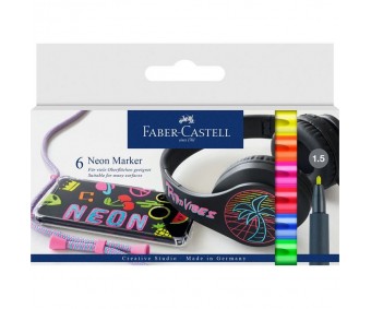 Markerid Faber-Castell Neon Marker- 6tk pakis, sobilikud erinevatele pindadele